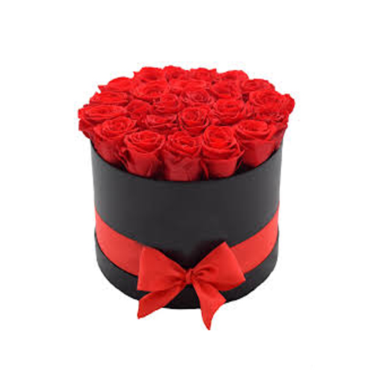 Caja Cilíndrica con Rosas Importadas